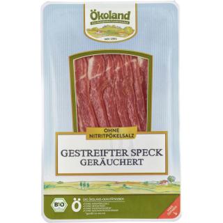 Gestreifter Speck geschnitten